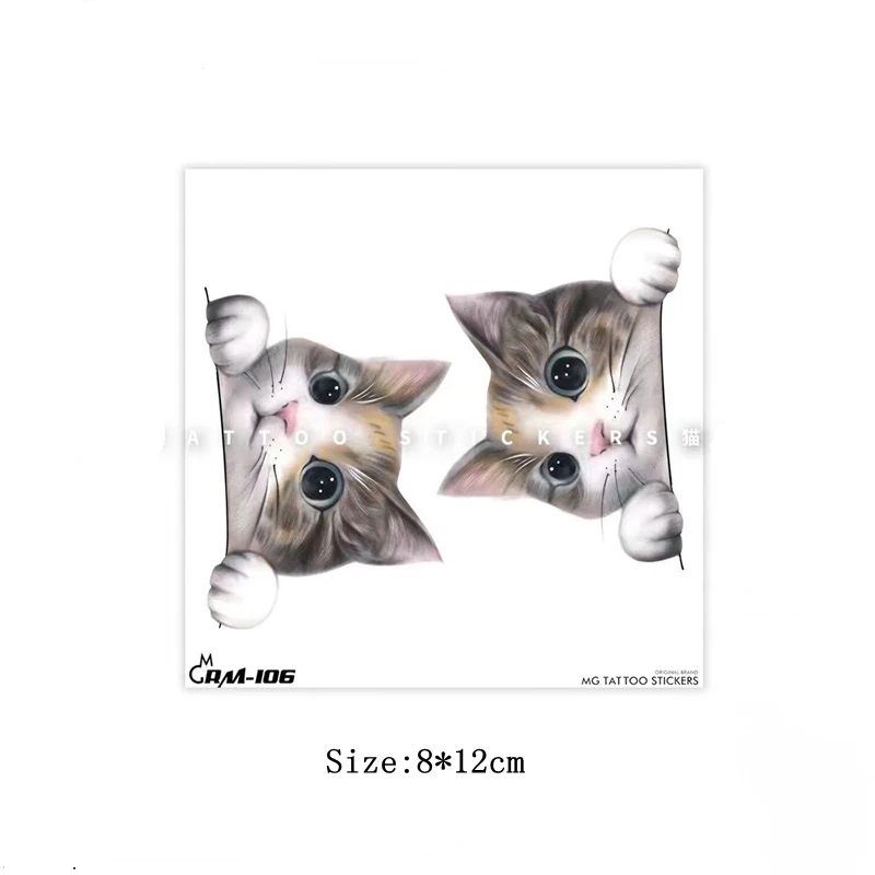 Cute Cat Pet Waterproof Temporary Tattoo Stickers Female Color Anime Children Arm Wrist Art Fake Tattoo Small Tatuagem Adesiva