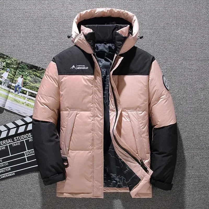 Down jacket men's outdoor short winter 2025 new thickened Korean version trendy tooling white duck down men's jacket