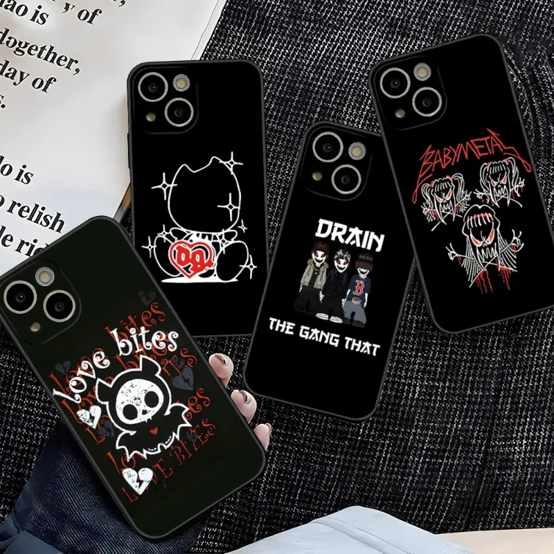 Drain Gang Phone Case For 14 Pro Max For Apple Iphone 13 14 12 Mini 11 Xr X Xs Pro Max 8 6s 7 6 Plus Back Cover