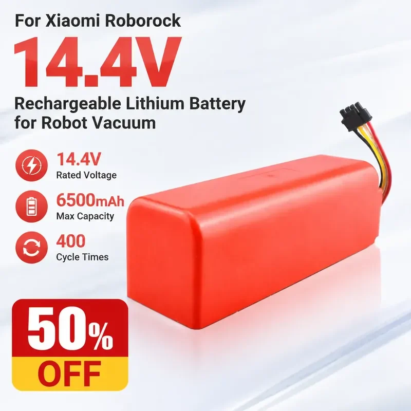 For Xiaomi Stone 14.4V Rechargeable Lithium Battery for First-Generation and Second-Generation Sweeper Battery Accessories