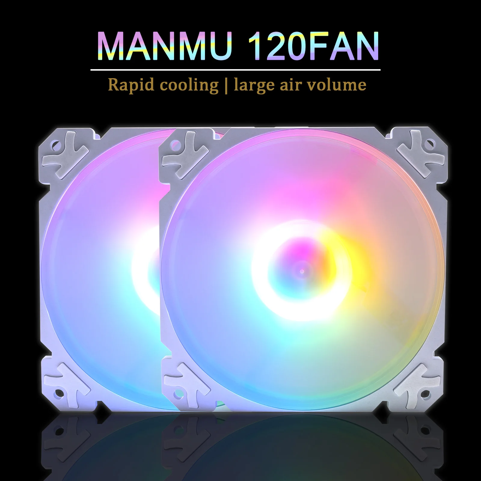 

MANMU кулер для процессора с высоким объемом воздуха 120 мм игровое охлаждение ПК Радужный красочный компьютерный охлаждающий вентилятор