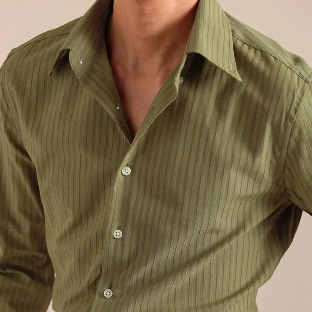 British Versatile Casual Cotton Shirt Fashion Man Camisa Social Masculina 2025 Spring Shirts Men Dress Stripe Long Sleeve Shirt