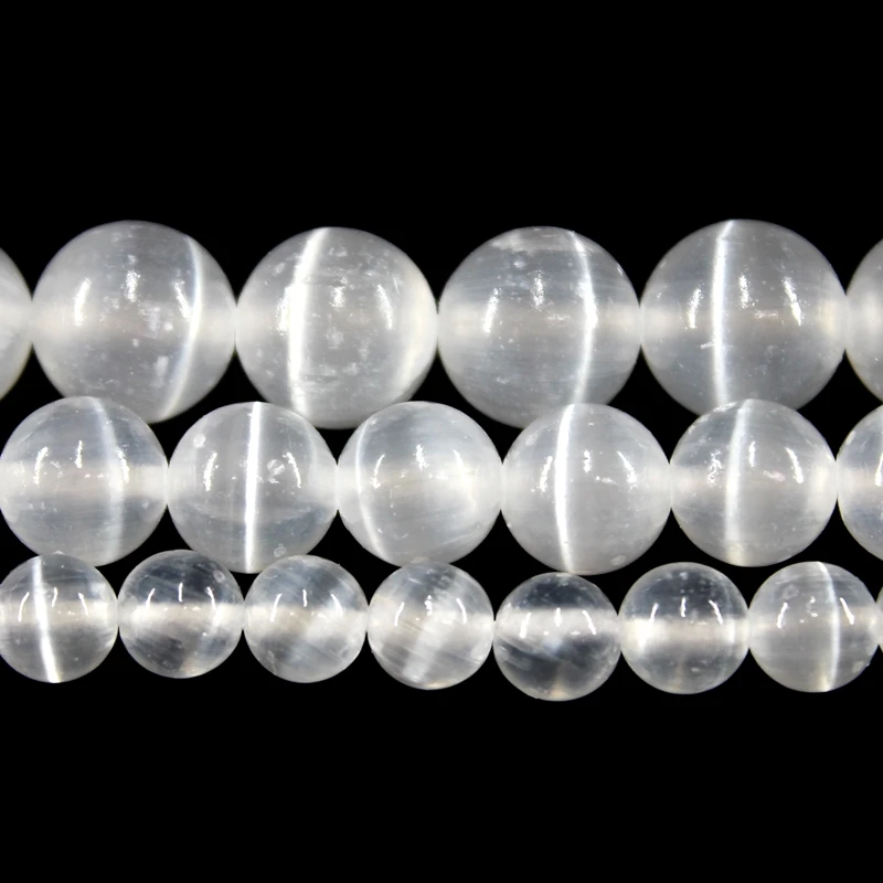 

Natural Calcite Selenite Round Loose Beads Strand 6/8/10MM For Jewelry DIY Making Necklace Bracelet