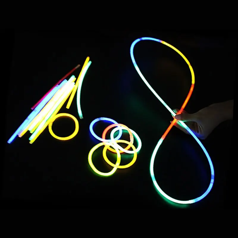 100Pcs Neon Lights Stick Concert Birthday Party Props Fluorescent Luminous Light Bracelets