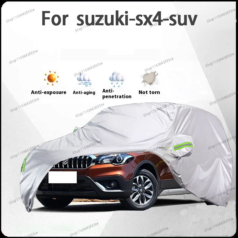 

For Suzuki SX4 Fit Car Cover - Waterproof, Dustproof, Sunshade (UV), Snowproof | Silve Full Cover with All-Day Protection