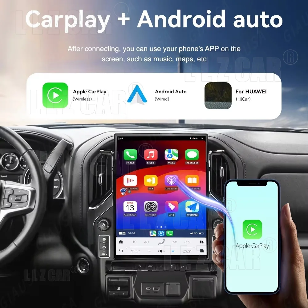 15.6'' Android 13 Car Radio for GMC Sierra Denali Silverado 2019 2020 2021 2022 2023 Carplay Car Radio GPS Navigation Multimedia
