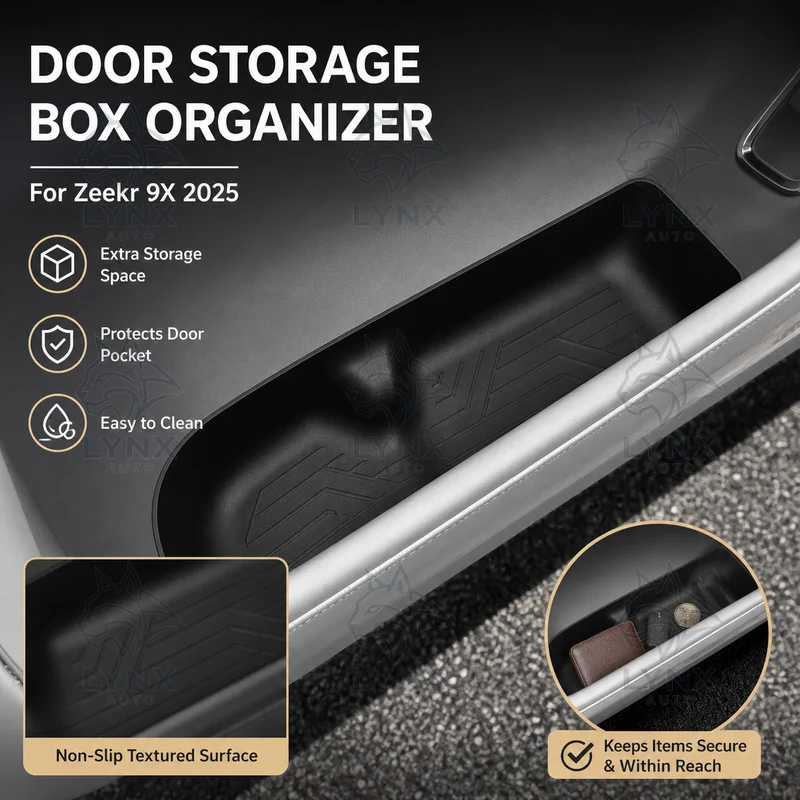 For Zeekr 9X 2025 Door Storage Box Side Organizer Car Interior Pocket Caddy Custom Fit Modification Parts Accessories