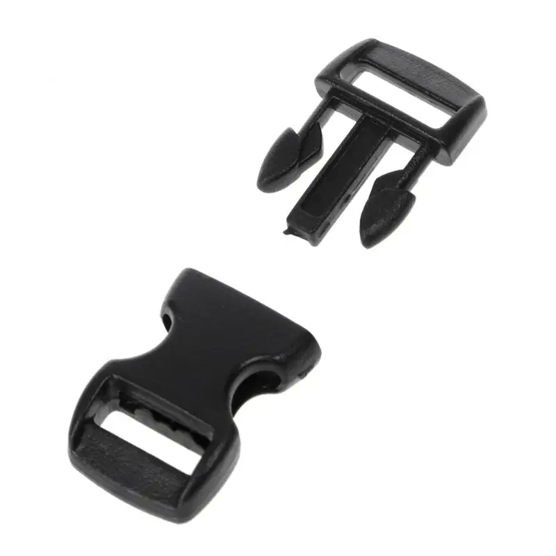 NEW 10PCS Buckles For Umbrella Paracord Bracelets Black Side Release Buckles