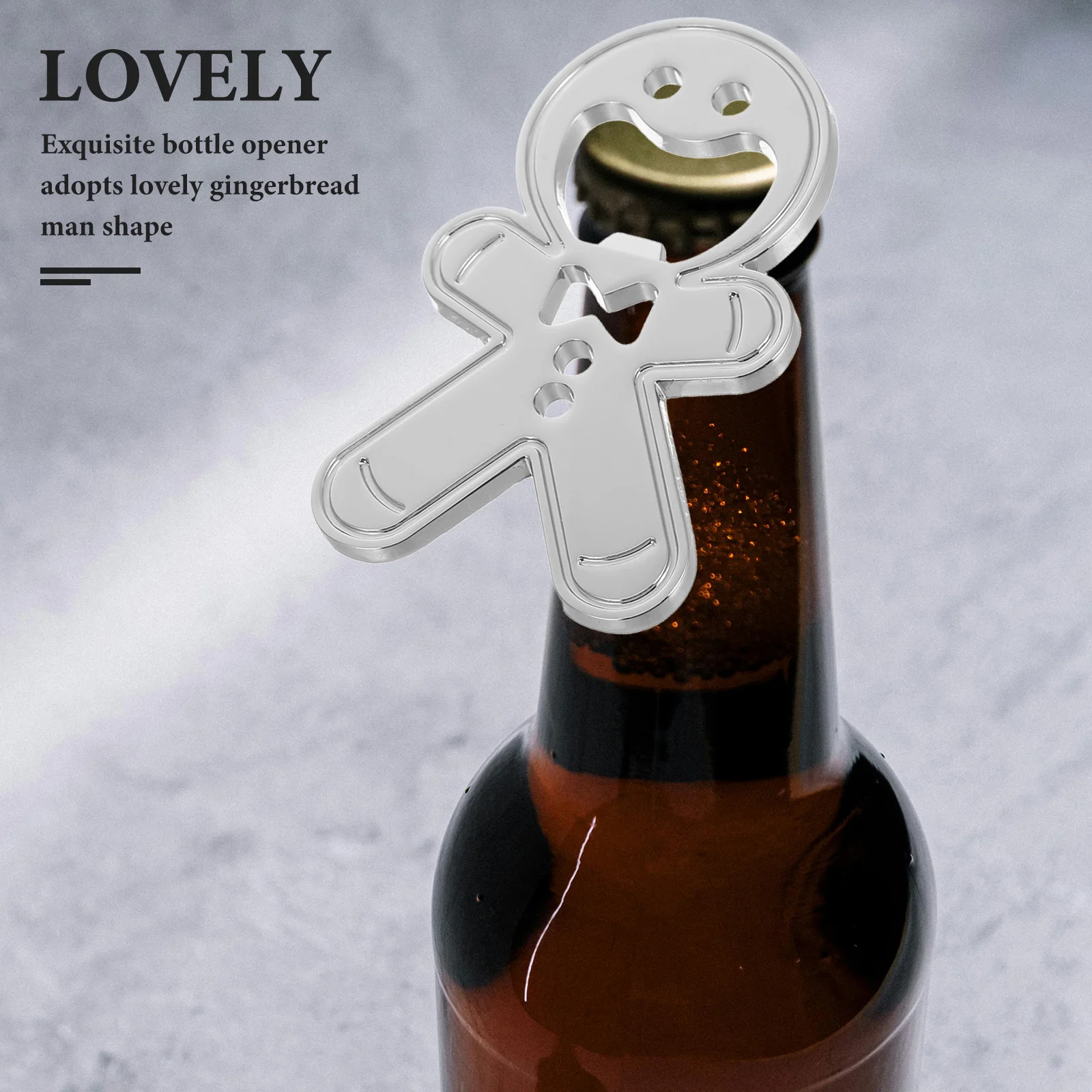 

2 Pcs Multifunction Gingerbread Man Bottle Opener Beer Tipsy Zinc Alloy Cute Bottlr