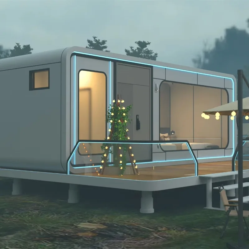 

Luxury Beach Hotel Homestay Resort Prefab Houses 20Ft 40Ft Prefabricated Capsule Pod Mobile Modular Apple Cabin Container House