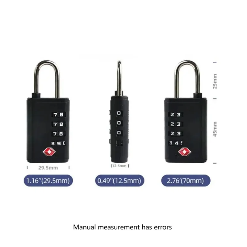 For Travel Portable TSA 4 Digit Combination Lock Anti-theft Security Tool Customs Password Lock Cabinet Padlock