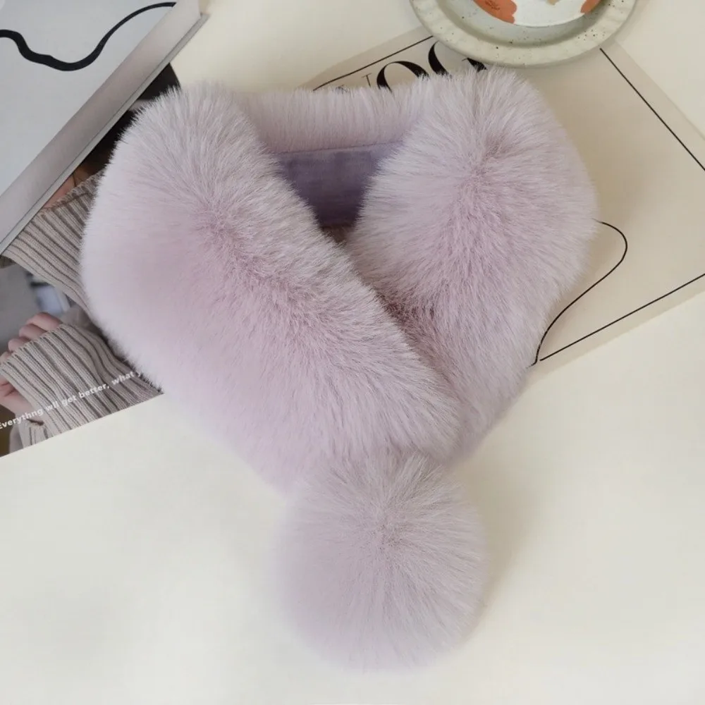 

Casual Faux fur Neck Collar Soft Thickened Cross Neck Warmer Neck Portection Winter Warm Neck Warm and Shawl