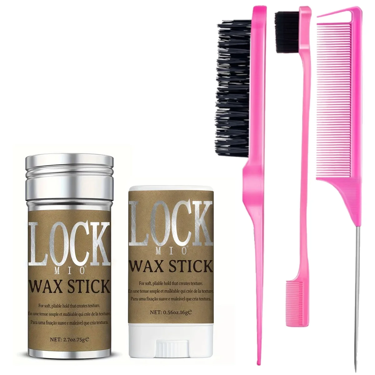 LOCKMIO Slick Hair Wax Stick for Women and Kid Long Lasting Hold Pomade Control Broken Frizz Flyaway Styling Wax for Natural Wig