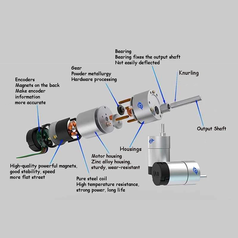 JGB37-3530 12V 24V Miniature High Speed DC Speed Motor with Encoder 12~1600RPM Rated Torque 0.45-35kg.cm Gear Motor