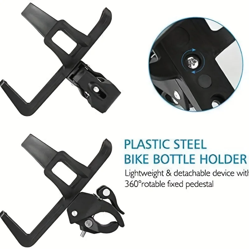 1pc 360 Degree Rotating Bicycle Water Bottle Holder for Mountain Bikes, Electric Scooters, and More - Securely Holds Your Drink