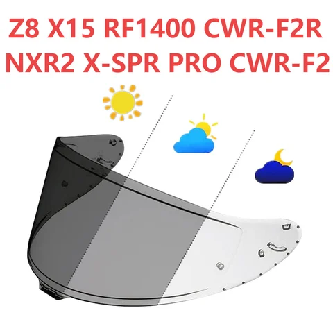 Визор для шлемов SHOEI Z8, NXR2, RF1400, RF-1400, CWR-F2, CWR-F2R, X15, X-Fifteen, X-SPR Pro: Защитный экран от солнца и ветра, запчасти для шлемов