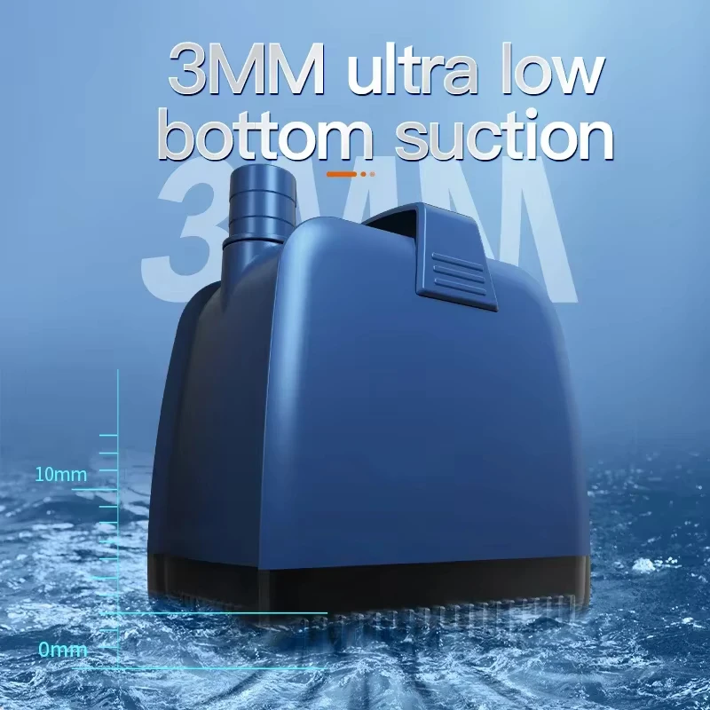 

High Power Fish Tank Water Pump Silent Aquarium Submersible Water Circulation Pump Low Water Level Fish Tank Bottom Suction Pump