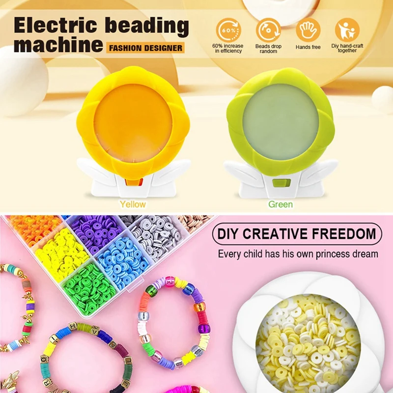 Electric Clay Bead Spinner Seed Beading Machine For Jewelry, Bracelets, Necklace Making - Beading Bowl Easy Install