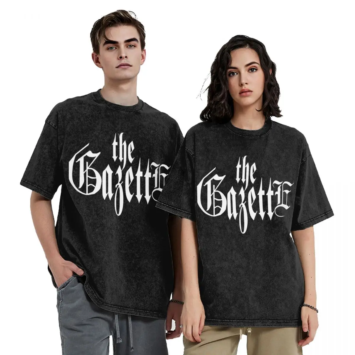 The Gazette Merch Washed T Shirt for Men Women Streetwear Hip Hop T-Shirts Printed Rock Band Tee Shirt Short Sleeve