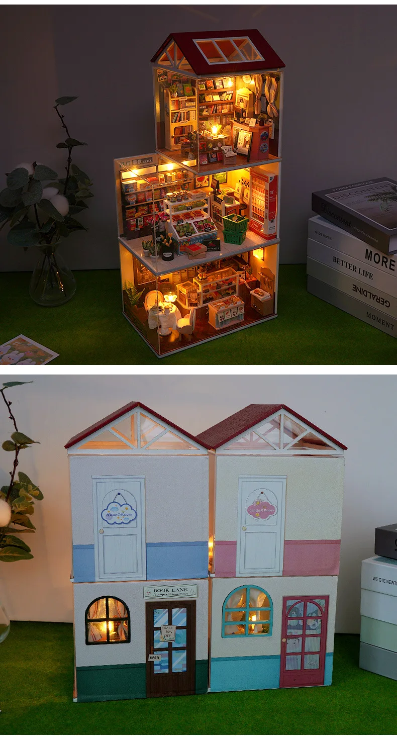DIY Puppenhaus Holz-Miniatur-Set mit Möbelset Handgefertigtes Modell-Bausatz Spielzeug-Geschenkbox für Geburtstage – Detail 23