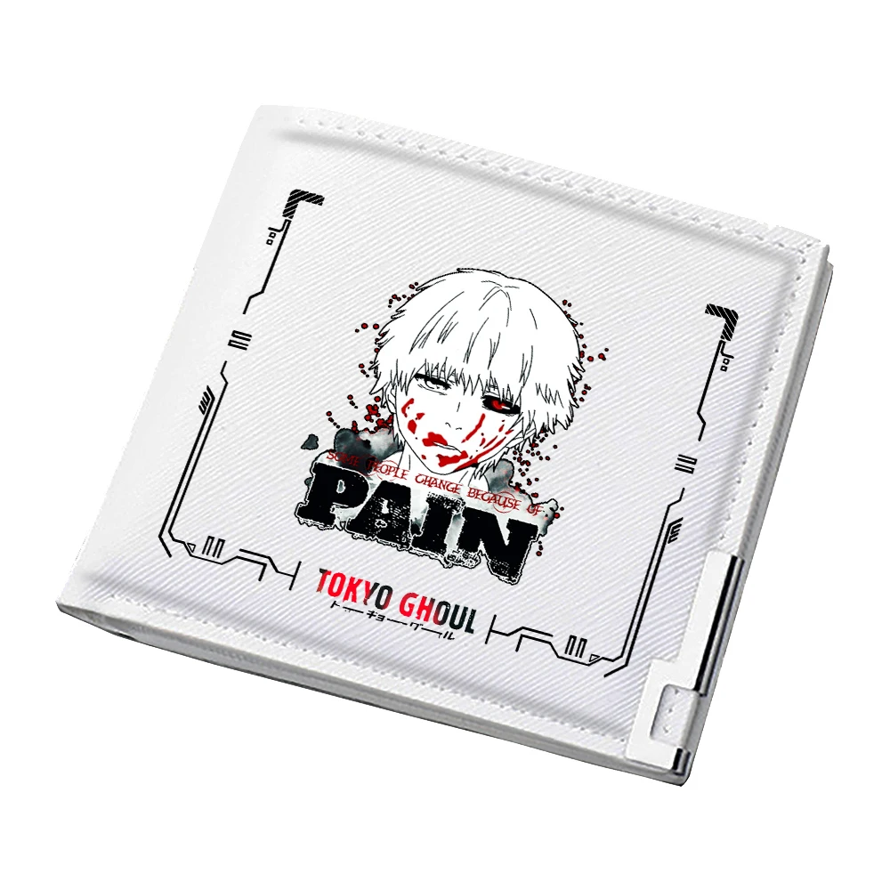 도쿄 구울 카와이 짧은 지갑 카네키 켄 만화 ID 카드 홀더, Pu 가죽 슬림 지갑, 귀여운 돈 가방, 미니 클러치 백