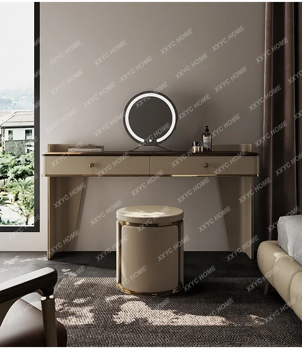 A  Italian light luxury solid wood dresser modern simplicity high sense original black walnut