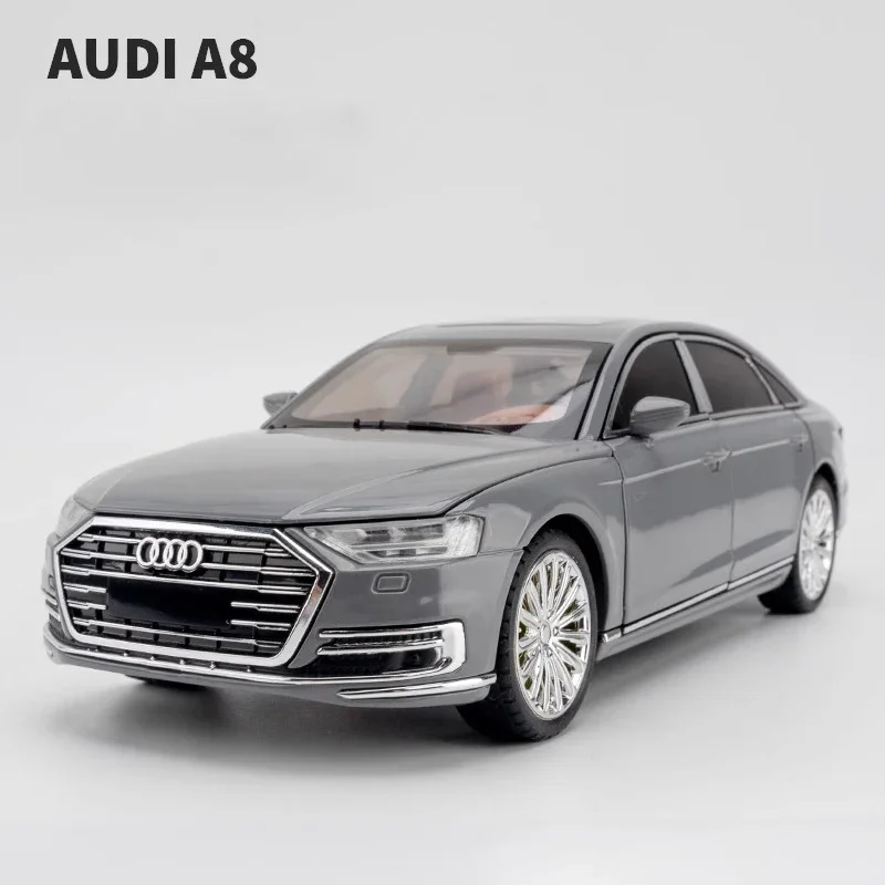 1:24 Audi A8 Luxury Car Alloy Car Diecasts & Toy Vehicles Car Model Sound and light Pull Back Car Toys For Kids Gifts A613