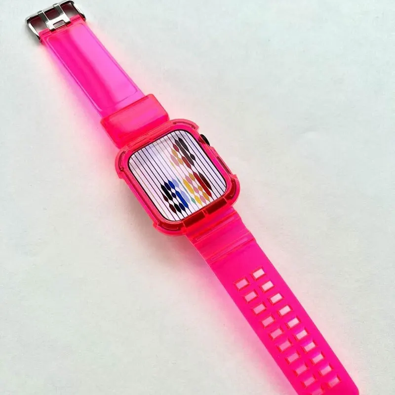 Watch Case + Strap for Apple Watch Series 9 8 7 6 SE 5 4 Ultra Bands 49mm 45mm 44mm 42mm 41mm 40mm Plastic Bracelets for iWatch