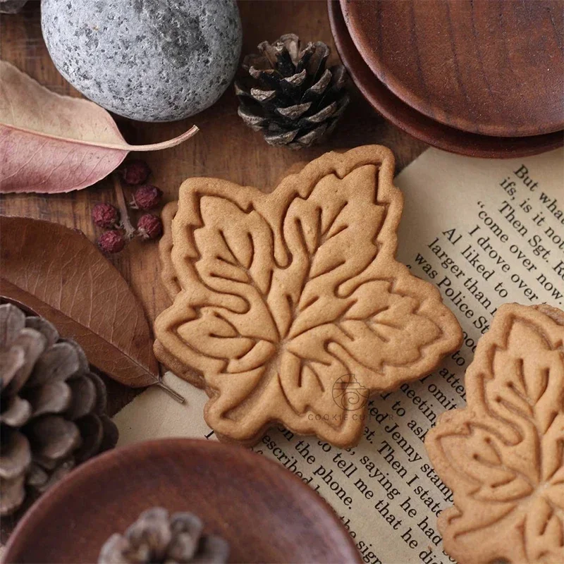 3D Maple Leaf Cookie Cutters Autumn Leaf Shape PLA Plastic Baking Mould Fondant Pastry Cake Decor Tools DIY Baking Biscuit Mold