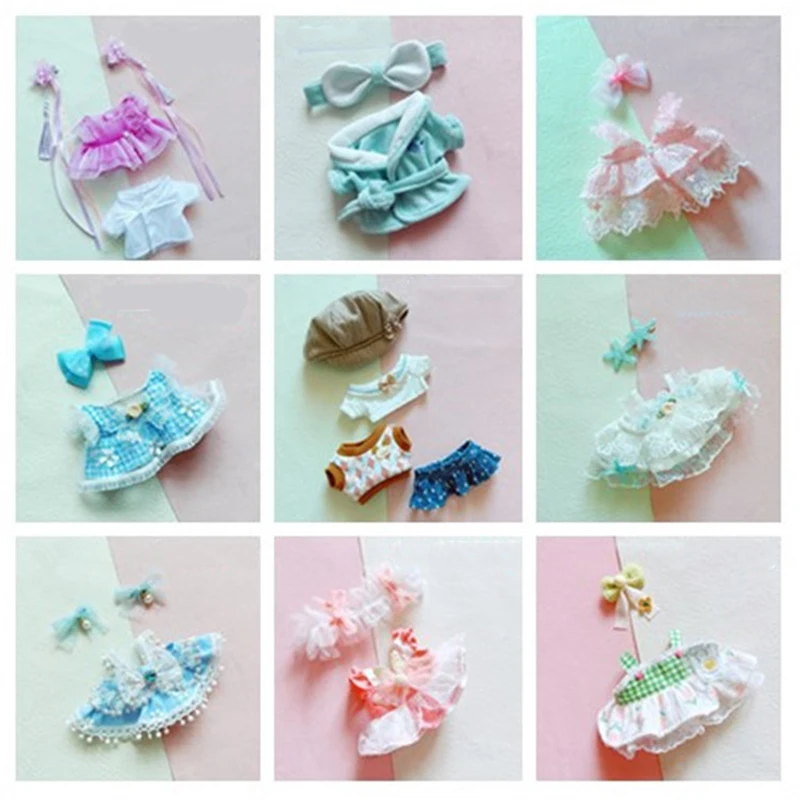 20cm Doll Clothes Princess Dress Up 20cm Cotton Stuffed Dolls Accessories Idol Doll Changing Clothes Game Clothes Suit Toys