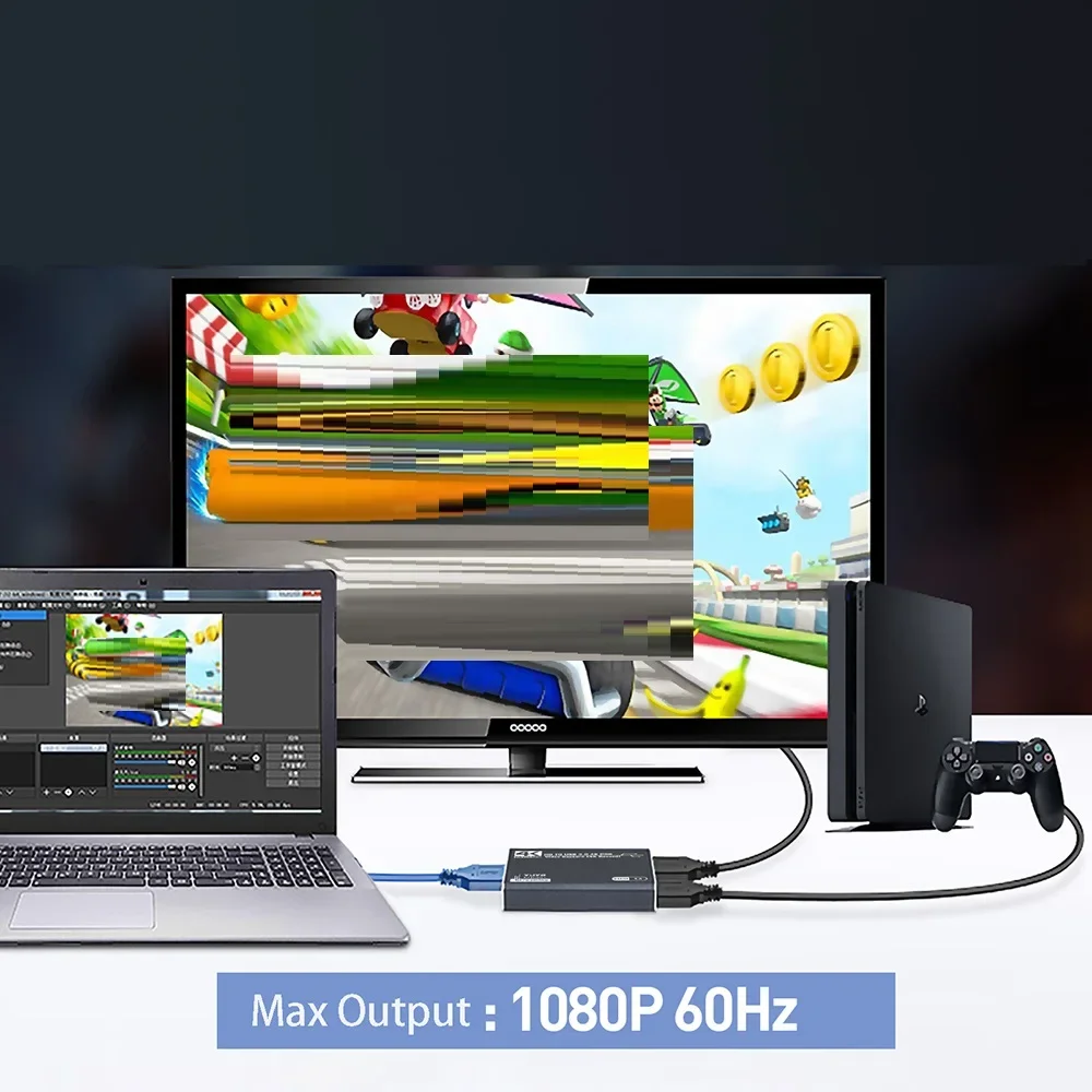 Karta przechwytująca HD Adapter TV Box 4K 60Hz 1080P USB3.0 Rejestrator wideo HDTV do PS4 OBS Gry Audio Mikrofon Transmisja na żywo — zdjęcie produktu 5