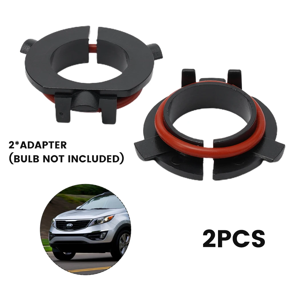 2Pcs H7 LED Headlight Bulb Adapter Bases Auto H7 Adapter Lamp Holder Socket Base Black Car Accessories For Kia Car Accessories