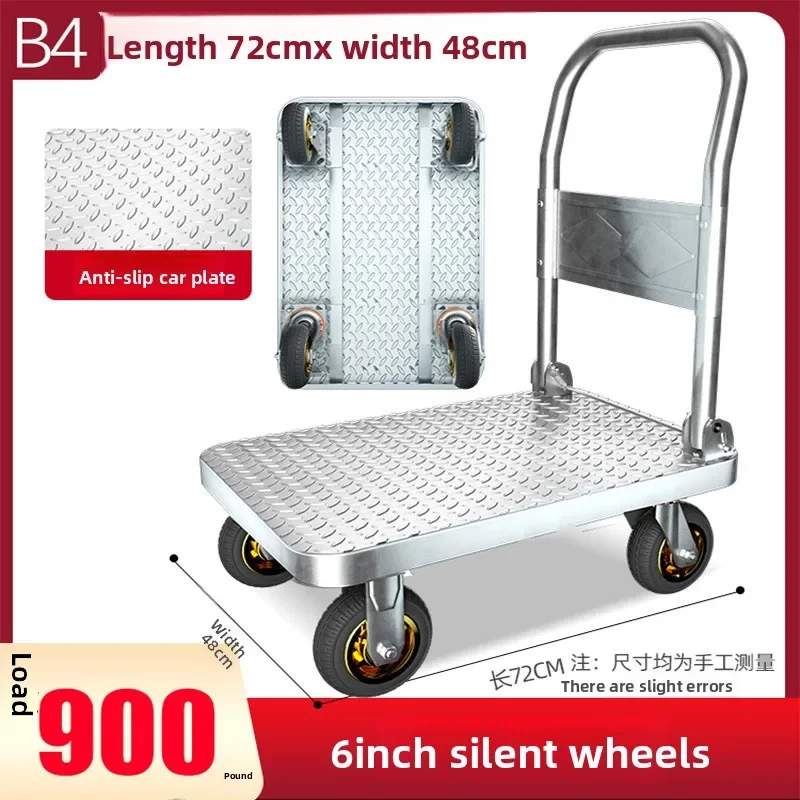 Multi-functional trolley pull flatbed cart trolley truck household portable trailer folding trolley sturdy and durable