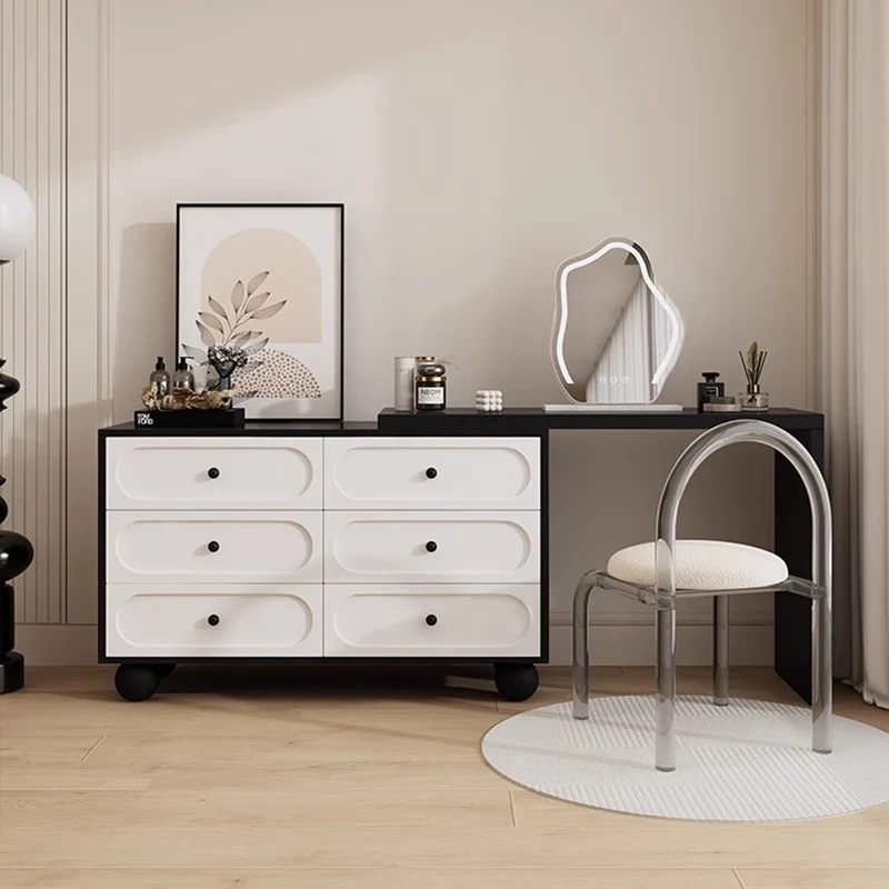 Modern Living Room Furniture Nordic Vanity Cheap Makeup Headdresses White Desk Simple Dressing Table Set Vintage Mirror Black