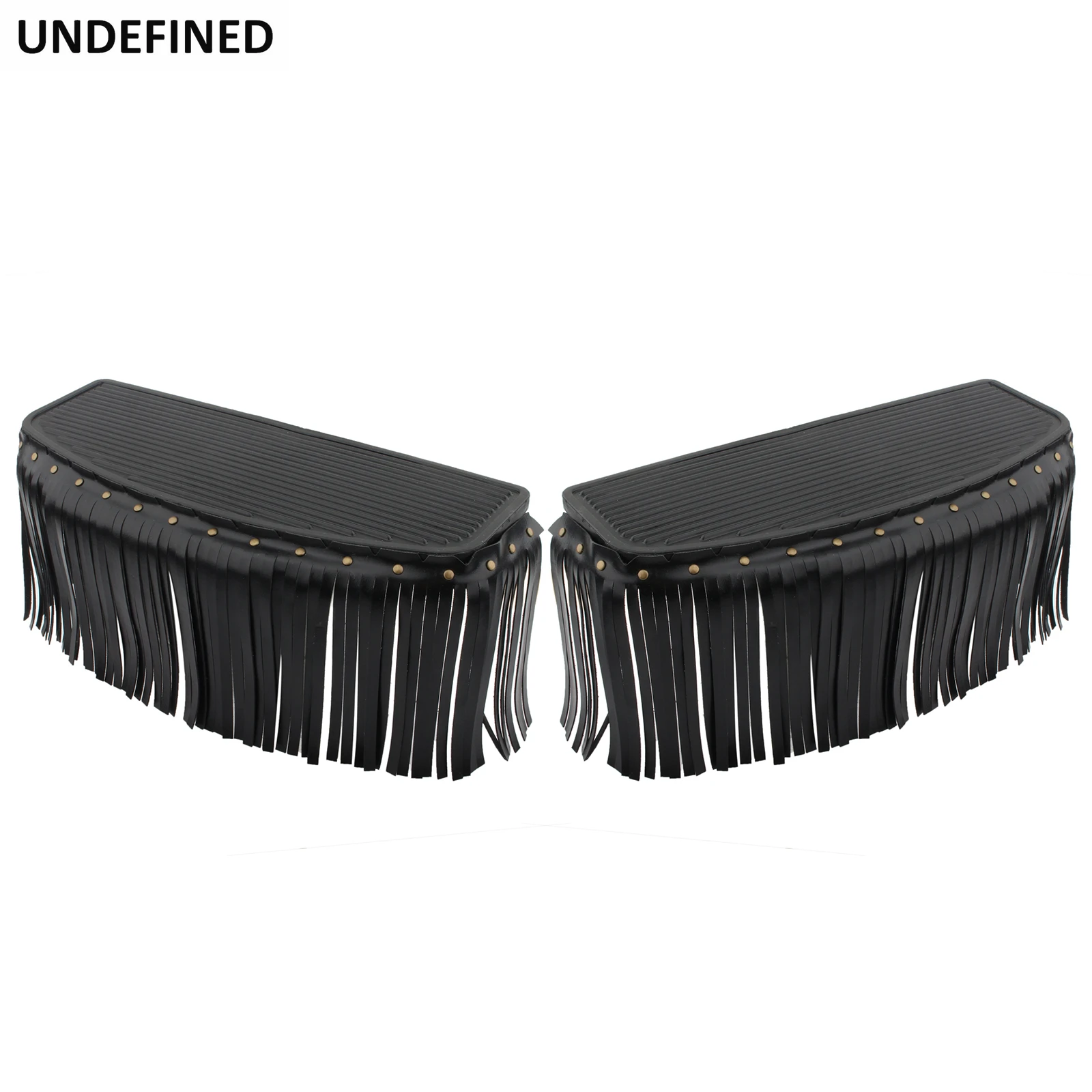 Motorcycle Floorboard Fringe PU Leather Vintage Foot Pegs Cover For Harley Honda Indian Suzuki Chief Cafe Racer Old School view 3