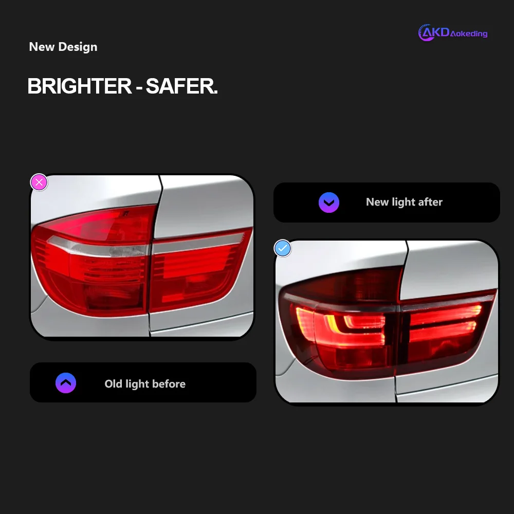 

AKD Стайлинг автомобиля для BMW X5, задние фонари 2007-2012 E70, светодиодный задний фонарь DRL, сигнальный тормоз, задний ход, автоаксессуары
