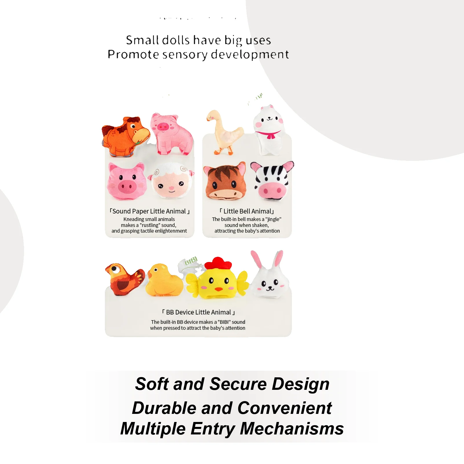 Plush Barn Baby Toy Soft Portable Developmental Interactive Stuffed Animals Sensory Toys Plush Barn For Boys Girls Kids Family