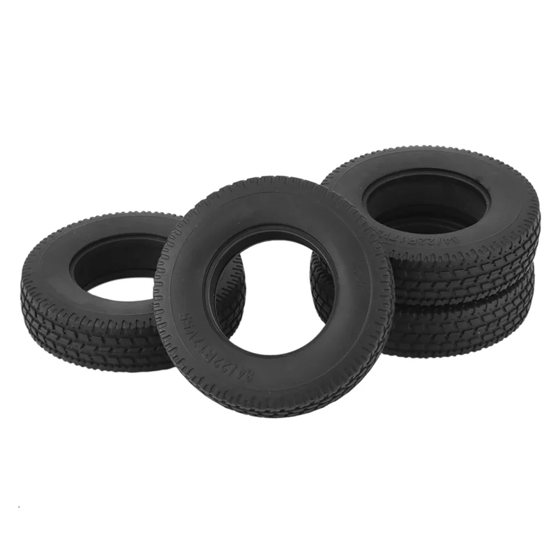 4Pcs 20mm Hard Rubber Tire for 1/14 Tamiya RC Semi Tractor Truck Tipper MAN King Hauler ACTROS SCANIA Upgrade Parts