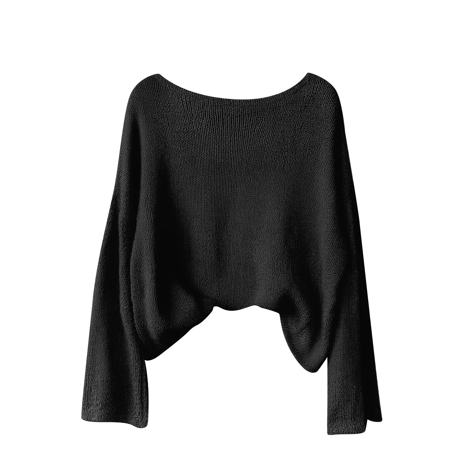 Loose Vintage Round Neck Thin Knitting Long Sleeve Pullovers Simple Casual Solid Color Ladies Daily Commuted Soft Sweater