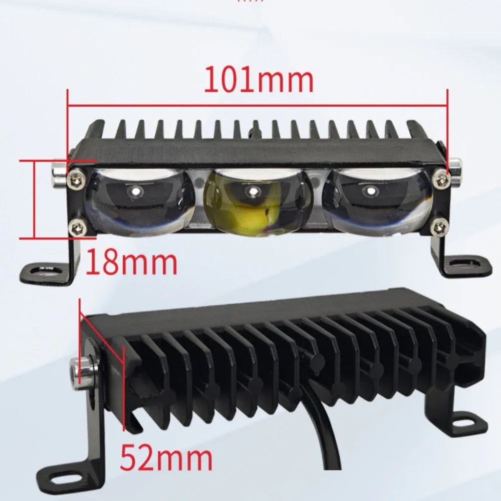 1PCS Car Front Grille Grille Long Row Work Light with lens1/2/3/4 Lens Optional White And Yellow Dual Color Auxiliary Spotlight.