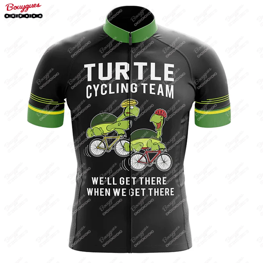 Turtle Cycling Team Cycling Jersey for Men Short Sleeve Reflective MTB Maillot Downhill Pro Team Mountain Bicycle Clothing New