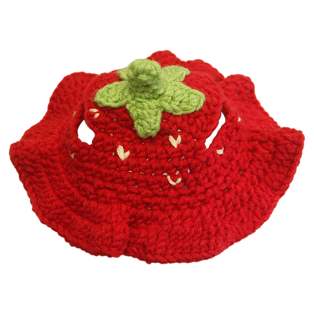 Pet Knitted Hat Cat Hat With Ear Holes Cute Kitten And Dog Headgear Pet Cosplay Hat