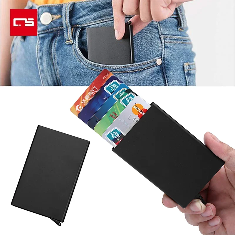 Automatic Stainless Steel Credit Card Holder Men Slim Anti Protect Travel ID Cardholder Women Rfid Wallet Metal Case Porte Carte