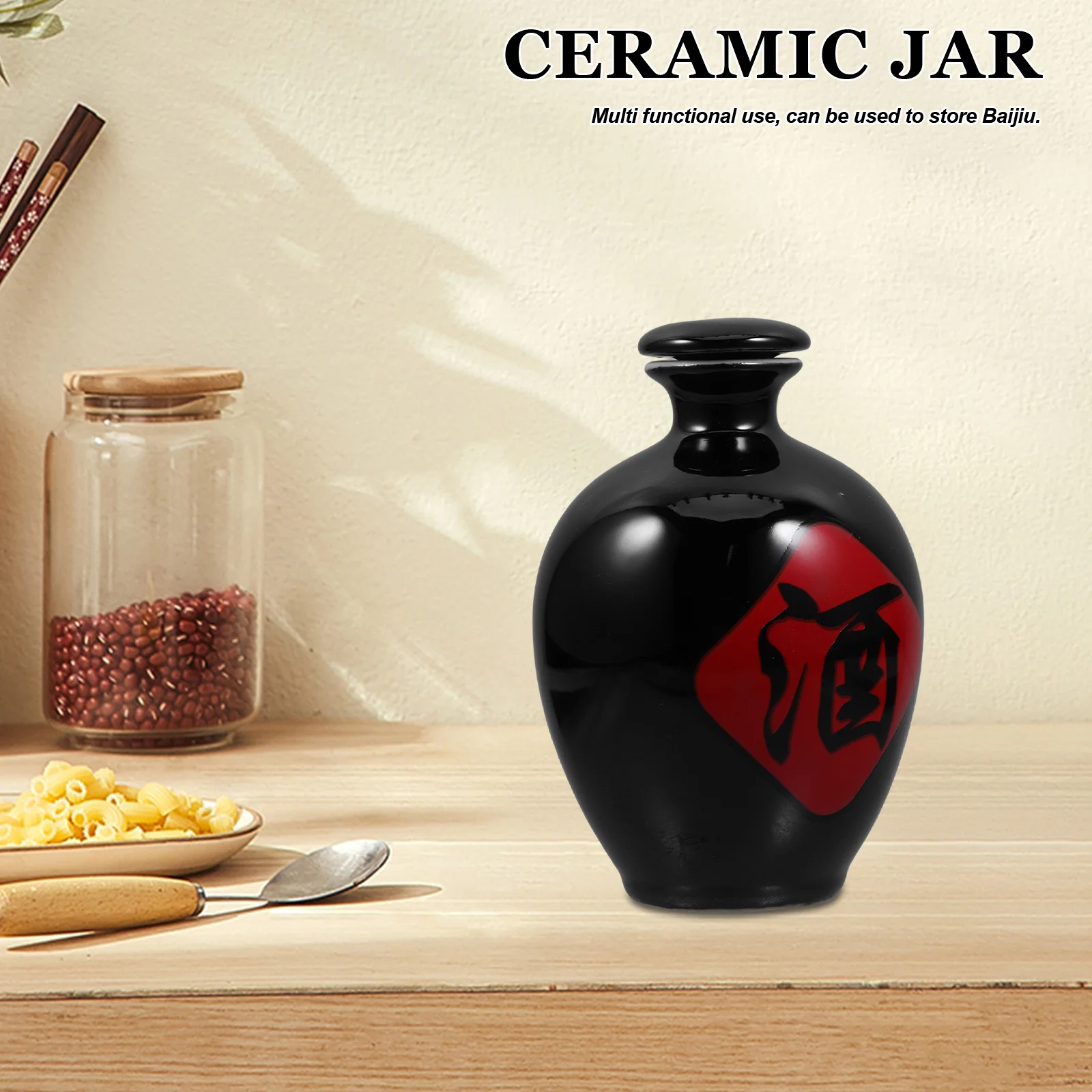 

Jingdezhen Ceramic Liquor Bottle Handmade Chinese Wine Jar Airtight Freshness Preservation Traditional Alcohol Storage Decor