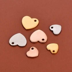 50pcs Stainless Steel Small Heart Charms for DIY Necklace Bracelet Anklet Jewelry Making Handcrafted Accessories Tag