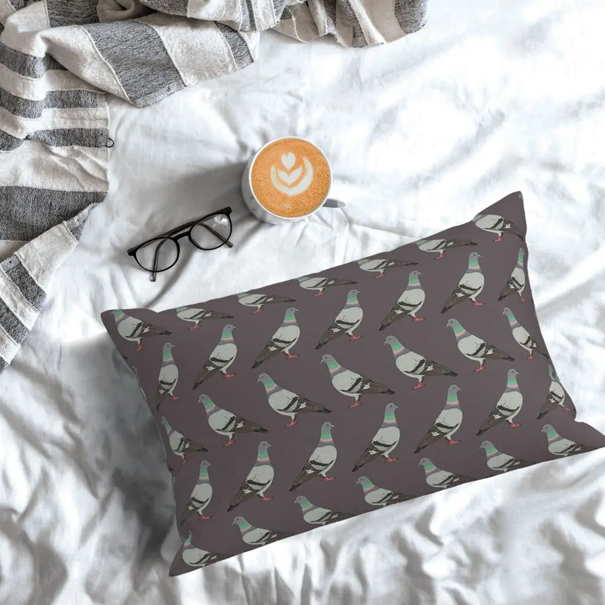 Pigeon Walk 2020 Grey Rectangle Pillowcase Cushion Cover Decor Bedroom Bed Home Comfort Throw Pillow