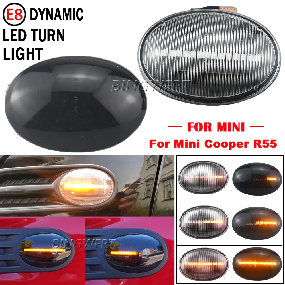 2x Sequential Side Marker Mirror Lamp LED Dynamic Turn Signal Light For MINI Cooper R55 R56 R57 R58 R59 CL-R56-LSM-SM 2007-2013