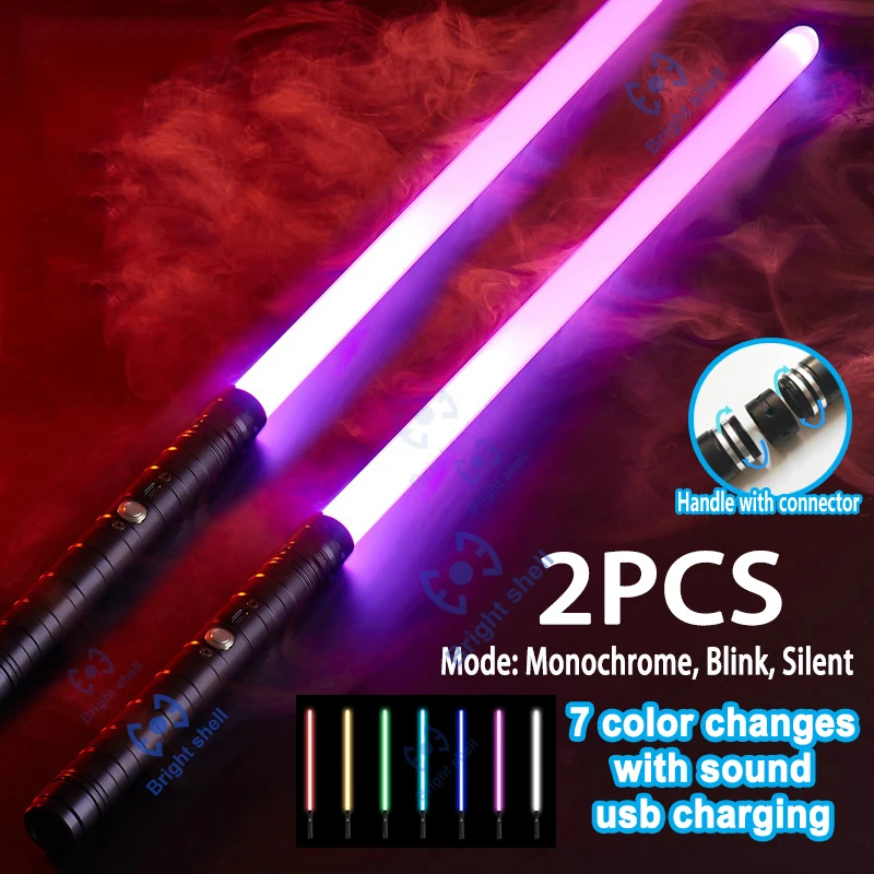 Metalen Lightsaber Laser Zwaard Speelgoed RGB Light Sabre 7 Kleurverandering Kids Soundfonts Force FX FOC Blaster Speelgoed Jedi Laser Zwaard Gift