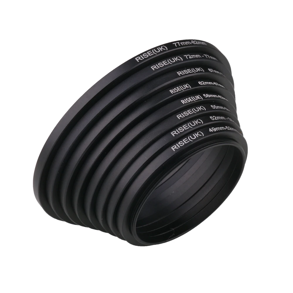 Metal Step Up Rings Lens Adapter Filter Set Aluminum Ring Universal Lens  49-52 52-55 55-58 58-62 62-67 67-72 72-77 77-82mm