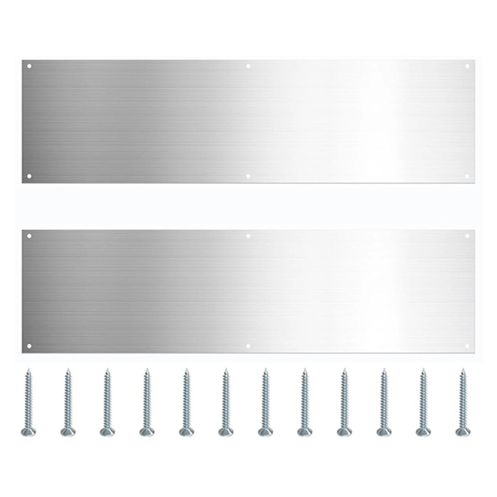 2PCS/Set Exterior Door Kickplate Stainless Steel Kick Plate Push Plates Door Protector For Prevent Indoor&Outdoor Door Scratches